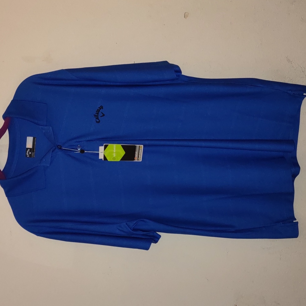 NWT Callaway Golf Men’s Magnatic Blue opti-dri Short Sleeve Large Polo